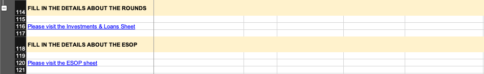 Settings - fill in the details links in the free early stage startup dilution calculator.